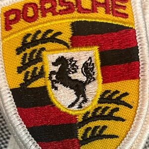 1980s Vintage Porsche Embroidered Patch Automotive Sports Car Badge
